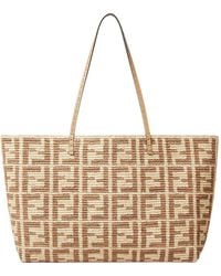 Fendi - Large Roll Ff Crochet Tote Bag - Lyst