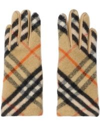 Burberry - Checkered Panelled Gloves - Lyst