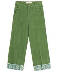 Valentino - Jacquard-Hem Straight Leg Trousers - Lyst