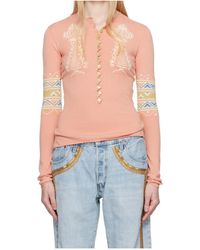 Conner Ives - Ribbed Knit Henley Sweater - Lyst