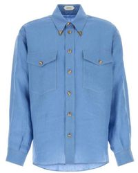 Versace - Linen Relaxed Shirt - Lyst