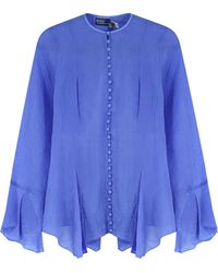 Polo Ralph Lauren - Crinkled Button-Front Top - Lyst