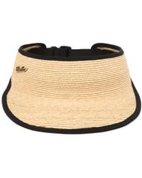 Borsalino - Jenny Logo-Plaque Straw Visor - Lyst