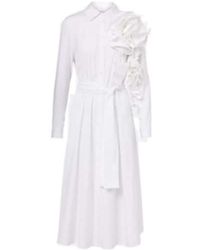 Carolina Herrera - Floral-Applique Poplin Shirtdress - Lyst