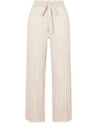 Sharon Wauchob - Pleated Silk-Blend Wide Leg Pants - Lyst
