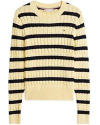 Tommy Hilfiger - Striped Cable-Knit Sweater - Lyst