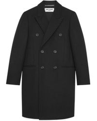 Saint Laurent - Double-Breasted Long-Sleeved Coat - Lyst