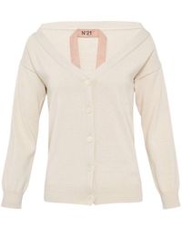 N°21 - V-Neck Cardigan - Lyst