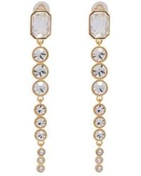 Oscar de la Renta - Crystal-Embellished Clip-On Earrings - Lyst