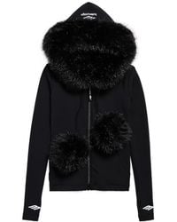 Balenciaga - Fluffy Zip-Up Hooded Jacket - Lyst