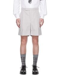 Thom Browne - Striped Seersucker Cuff Shorts - Lyst