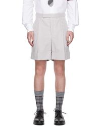 Thom Browne - Striped Seersucker Cuff Shorts - Lyst