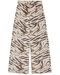 Ganni - Zebra Denim Lari Wide Jeans - Lyst