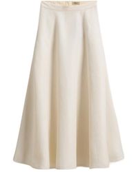 Woolrich - Long Linen Blend Front Pleated Skirt - Lyst