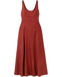 Adam Lippes - Shay Paneled Stretch-Canvas Midi Dress - Lyst