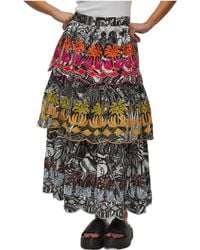 FARM Rio - Ruta Embroidered Ruffled Skirt - Lyst