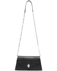 McQueen - Skull Embossed Chain-Linked Shoulder Bag - Lyst