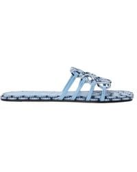 Loewe - Petal Anagram Embroidered Sandals - Lyst