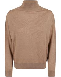 Peserico - High-Neck Long Sleeved Jumper - Lyst