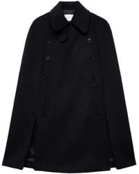 7 For All Mankind - Double-Breasted Wool Cape - Lyst