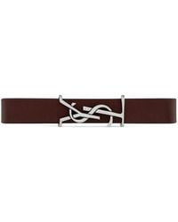 Saint Laurent - Cassandre Logo Plaque Bracelet - Lyst