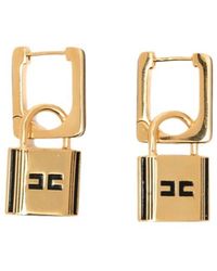 Elisabetta Franchi - Padlock-Detail Drop Earrings - Lyst