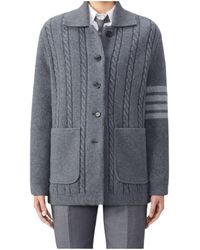 Thom Browne - Cable-Knit Bomber Jacket - Lyst