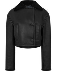 Jacquemus - Lapel Long Sleeve Leather Jacket - Lyst