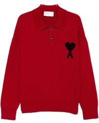 Ami Paris - Ami Ami De Coeur Logo Intarsia-Knit Jumper - Lyst