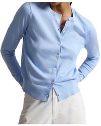 Ralph Lauren - Pima Logo-Embroidered Cotton Cardigan - Lyst