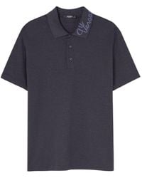 Versace - Logo-Embroidered Cotton Polo Shirt - Lyst