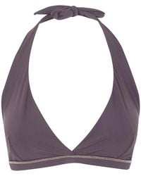 Brunello Cucinelli - Tie-Front Bikini Top - Lyst