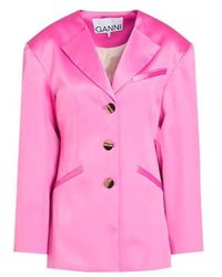 Ganni - Simple And Fitted Suit Jacket - Lyst
