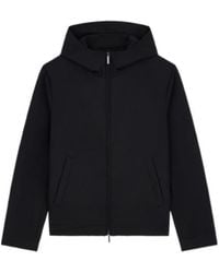Emporio Armani - Blouson Jacket Seersucker With Down And Feather Padding - Lyst