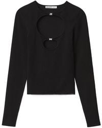 Alexander Wang - Cut-Out Long-Sleeved Top - Lyst