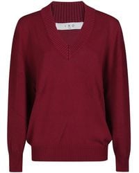 IRO - Ribbed-Trim V-Neck Sweater - Lyst