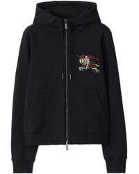 Burberry - Ekd Cotton Zip Hoodie - Lyst