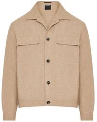 ZEGNA - Long Sleeved Buttoned Overshirt - Lyst