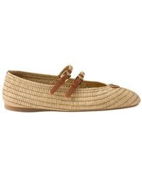 Prada - Triangle-Logo Crochet Ballerinas Shoes - Lyst