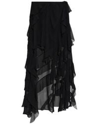 AllSaints - Melody Ruffled Asymmetric Skirt - Lyst