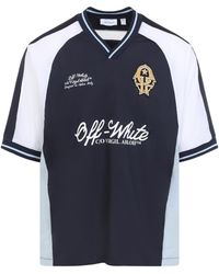 Off-White c/o Virgil Abloh - Royal Team Soccer V-Neck T-Shirt - Lyst