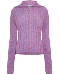 Ganni - Zip-Up Knit Jacket - Lyst