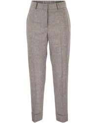 Peserico - Straight-Leg Cuffed Pants - Lyst
