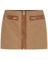 Versace - Logo Jacquard Zipped Mini Skirt - Lyst