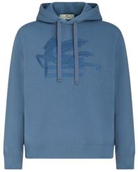 Etro - Logo Embroidered Drawstring Hoodie - Lyst