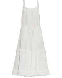 Balmain - Ruffled Tiered Midi Dress - Lyst
