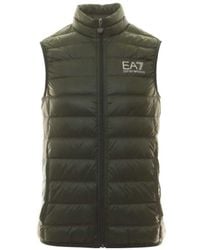 EA7 - Logo Printed Zipped Gilet - Lyst