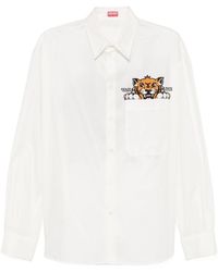 KENZO - Happy Tiger Button-Up Shirt - Lyst