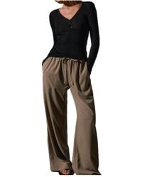 James Perse - Fine Ribbed Henley Top - Lyst