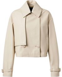 JOSEPH - Long-Sleeved Cropped Leather Jacket - Lyst